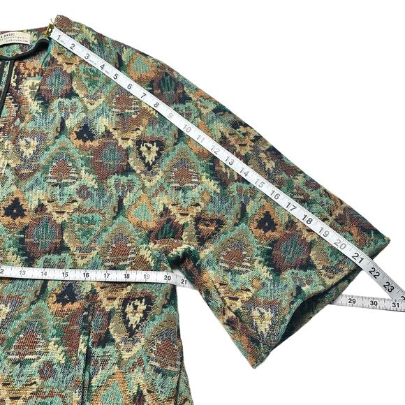 Zara Basic | Women | Tapestry Cape Sleeve Open Front Kimono Coat | Small - Picture 6 of 13